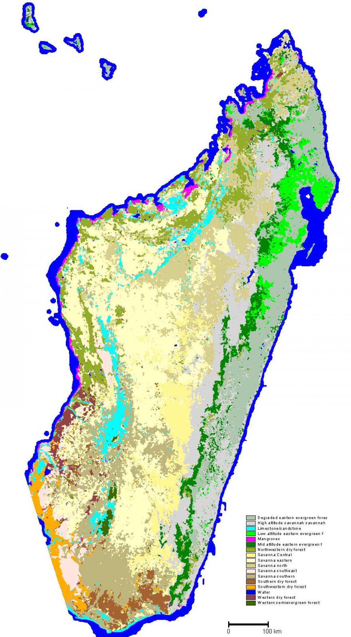 карта расліннасці Мадагаскара