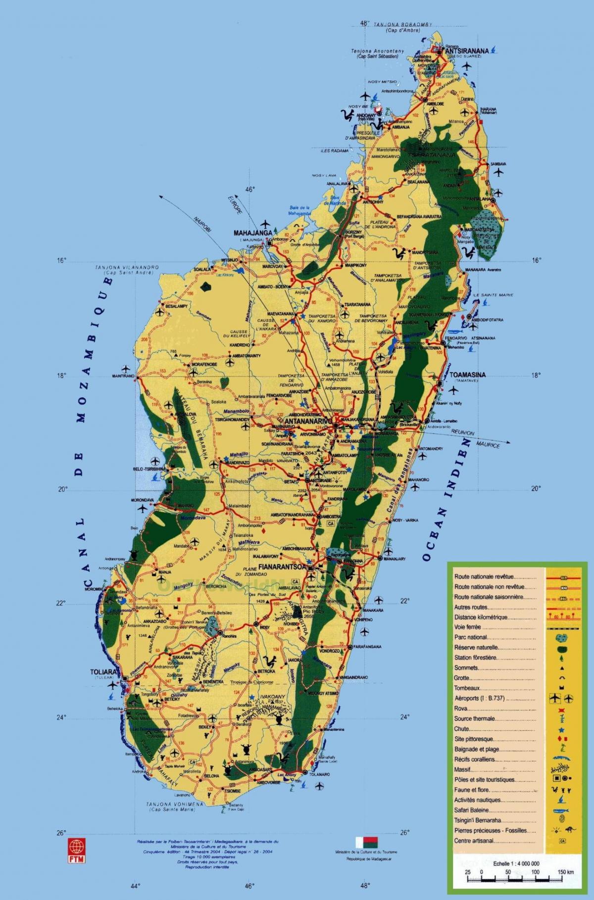 Мадагаскар славутасці карта
