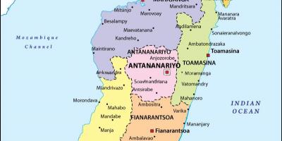Карта палітычная карта Мадагаскар