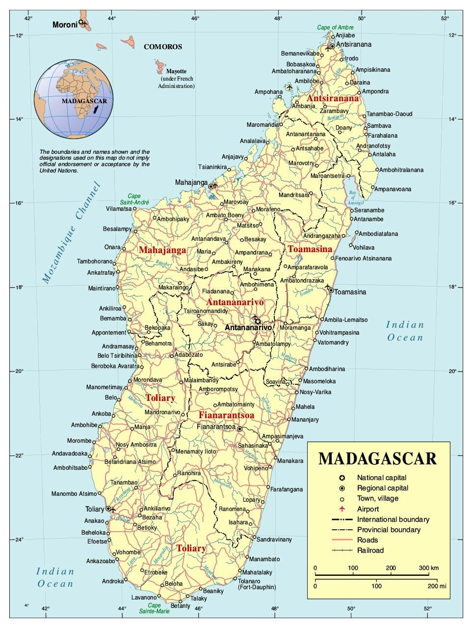 карта Мадагаскара дарозе