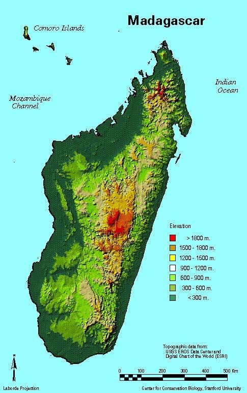 карце геаграфіі Мадагаскар 