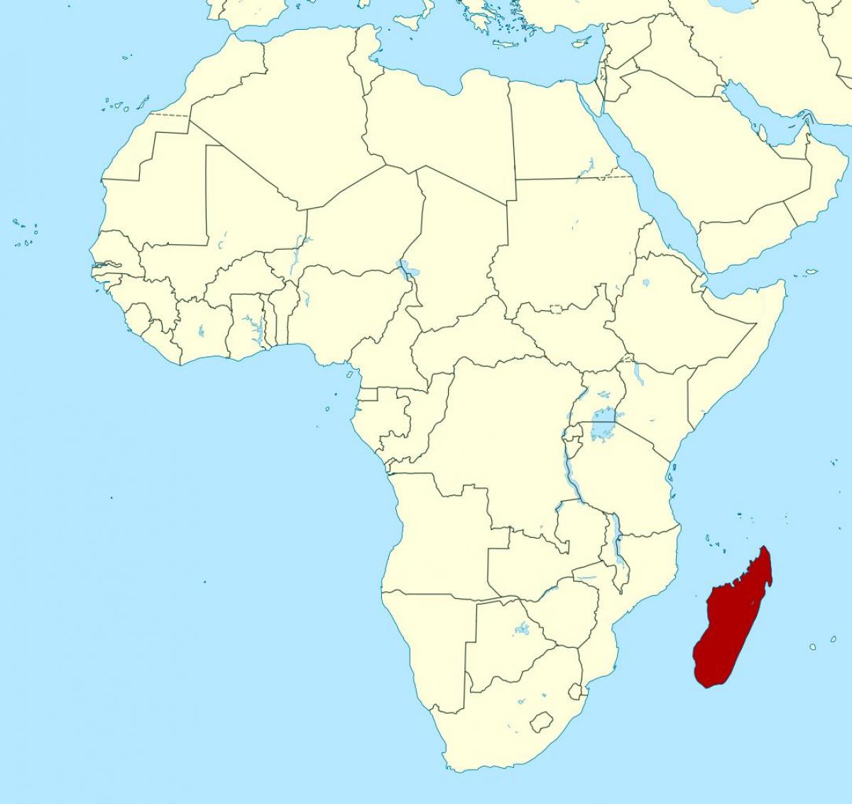 Мадагаскар на карце Афрыкі