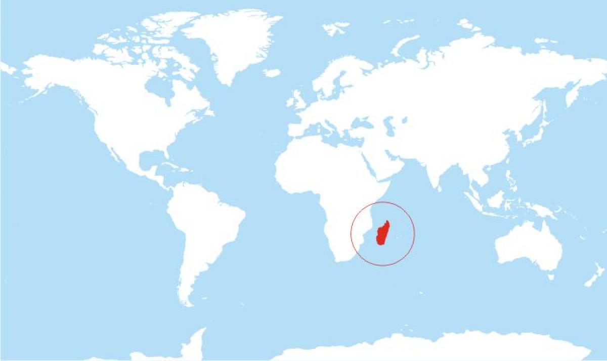 карта размяшчэння Мадагаскар на свет