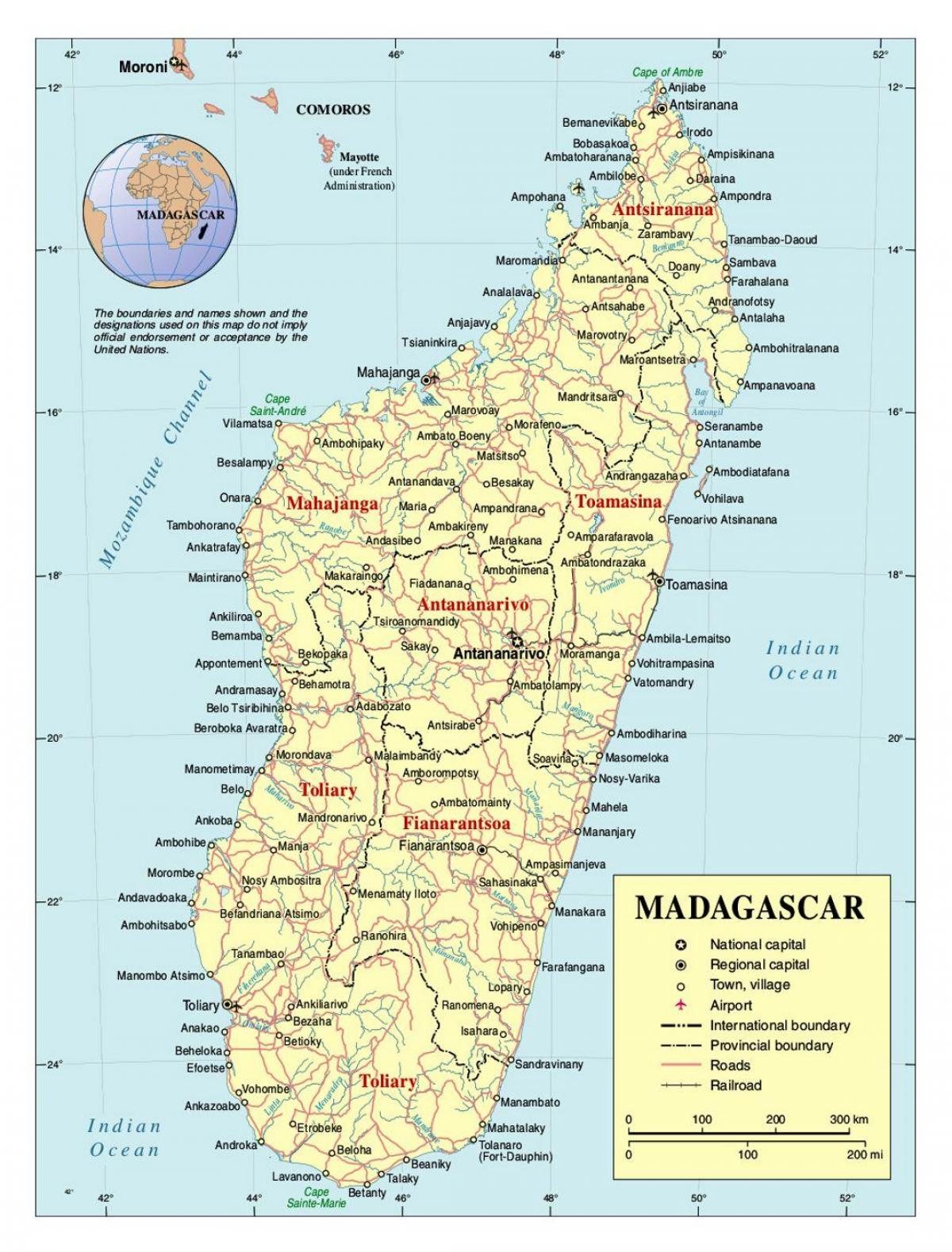 падрабязная карта Мадагаскара