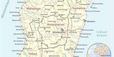 Карта Мадагаскара аэрапортаў