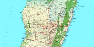 Карта Мадагаскара тапаграфічная