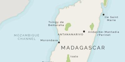 Карта Мадагаскара і бліжэйшых астравоў