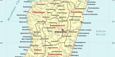 Карта Мадагаскара з гарадамі