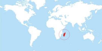Карта размяшчэння Мадагаскар на свет